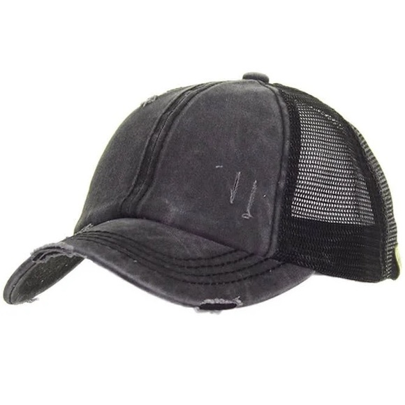 Bella Rosa Boutique Accessories - Distressed Ponytail Cap